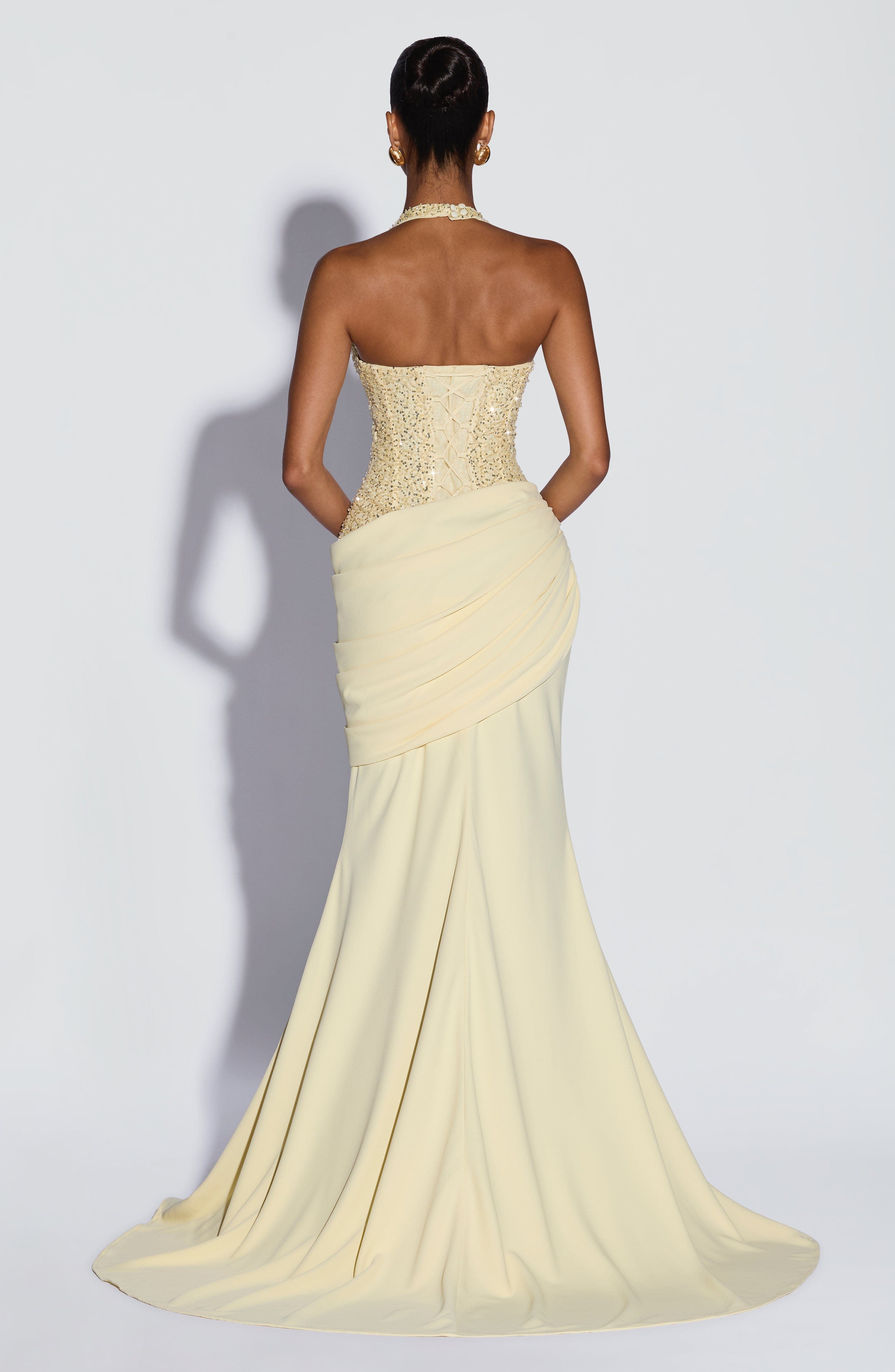 Briar Cosplay Prop - Luxury Halter V Sequin Maxi Gown